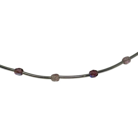 Lia Sophia Pixie Dust Necklace Lavender Iridescent Beaded Signed 16 Inch - Picture 3 of 7